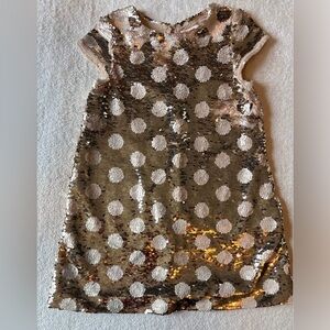 Du Pareil Au Meme Gold SequinPolka Dot Dress, 4T. Sparkly Holidays Christmas